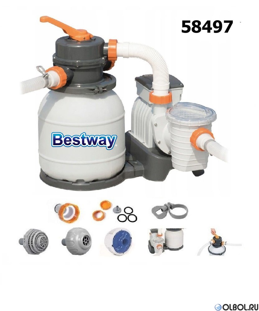 Песочный фильтр-насос для бассейна Bestway 58499, 8327 л/ч