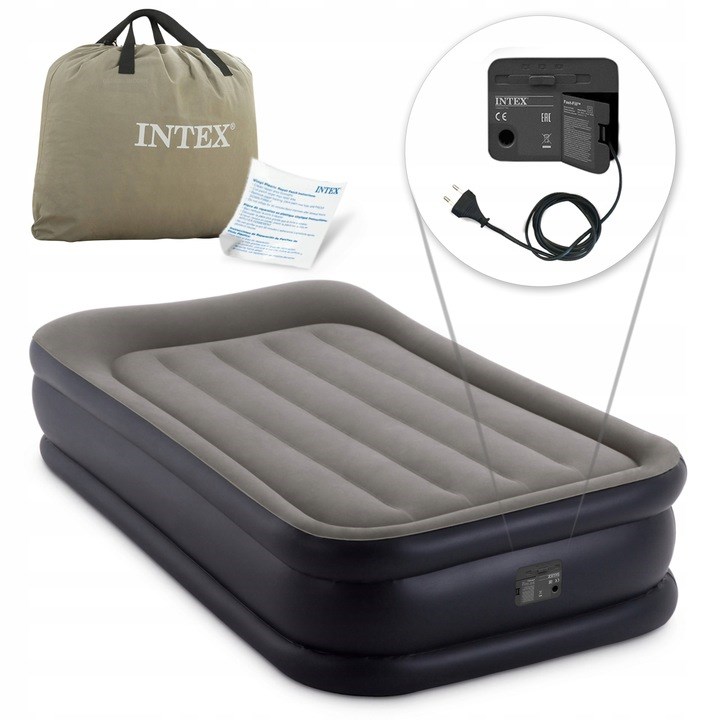 Надувная кровать Intex 64132 односпальная с насосом (99х191х42)  .