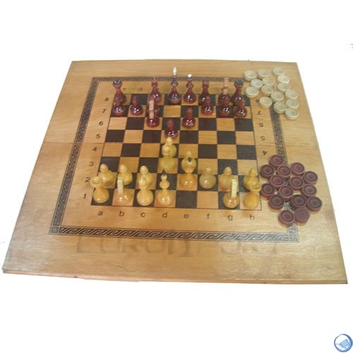 Игра 3в1 (Шахматы, нарды и шашки) малая тонированная ES-0056