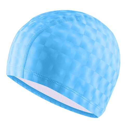 Шапочка для плавания ПУ одноцветная 3D (Голубой) B31517 - фото 68220