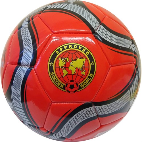 Мяч футбольный "MK-307" (красный), PVC 2.3, 340 гр, машинная сшивка R18026-2  - фото 68954