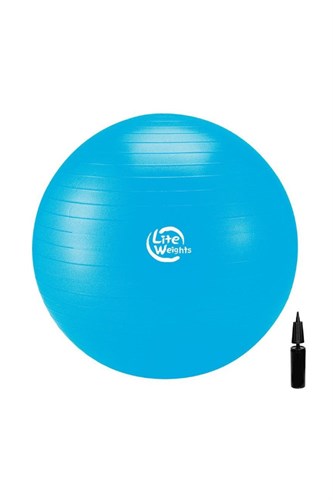 Мяч гимнастический 1867LW (75см, антивзрыв, с насосом, голубой) - фото 69362