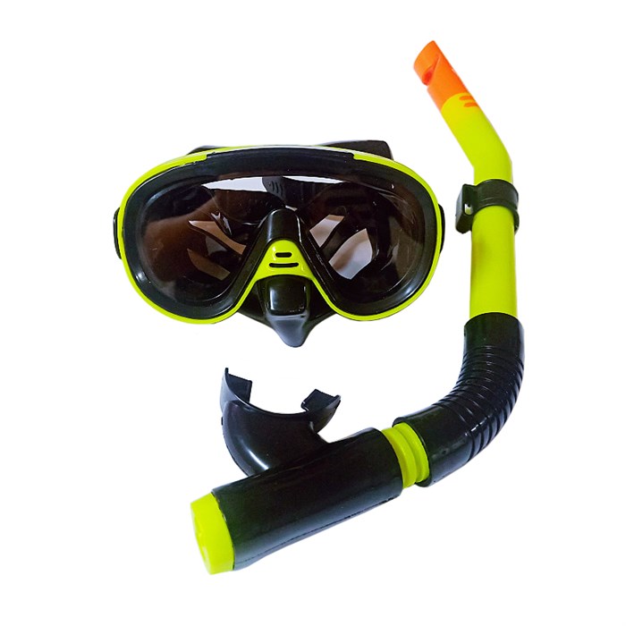 E39245-3 Набор для плавания юниорский маска+трубка (ПВХ) (желтый) - фото 76867