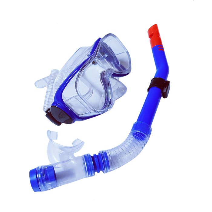 E39248-1 Набор для плавания взрослый маска+трубка (ПВХ) (синий) - фото 76891