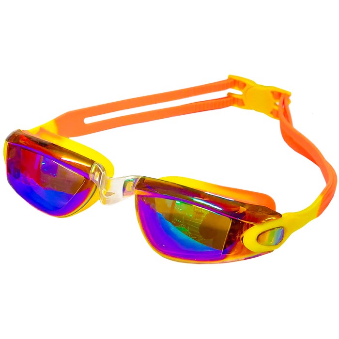 B31549-B Очки для плавания взрослые с зеркальными стёклами (желто/оранжевые) - фото 79944