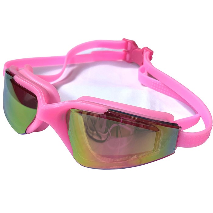 E38879-2 Очки для плавания взрослые зеркальные (розовые) - фото 80184