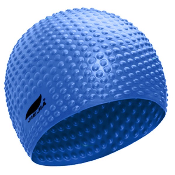 E38926 Шапочка для плавания силиконовая Bubble Cap (синяя) - фото 80376