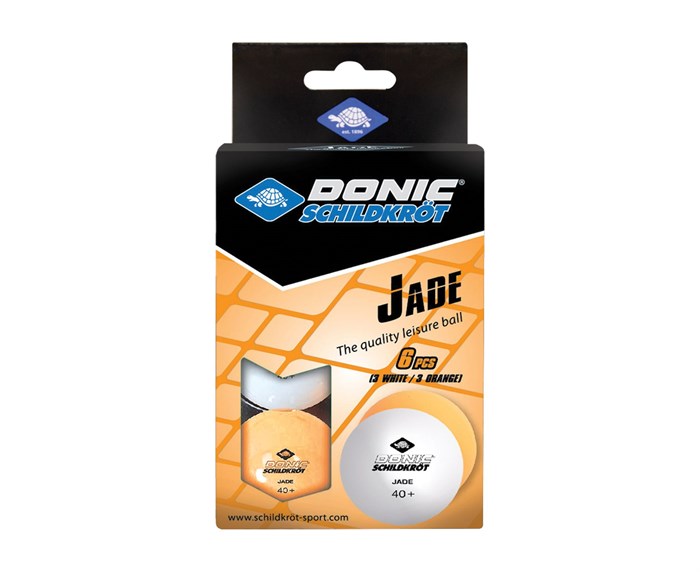 Мячики для н/тенниса DONIC JADE 40+ 6 штук, белый + оранжевый 608509 - фото 80971