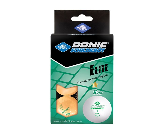Мячики для н/тенниса DONIC ELITE 1* 40+, 6 штук, оранжевый 608518 - фото 80976