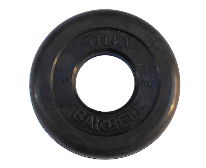 Диск обрезиненный BARBELL ATLET 1.25 кг / диаметр 51 мм - фото 83928