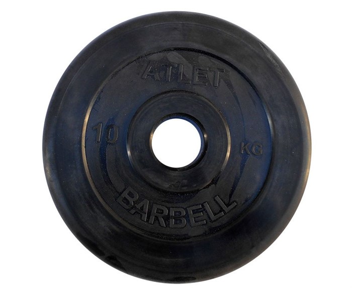 Диск обрезиненный BARBELL ATLET 10 кг / диаметр 51 мм - фото 83934