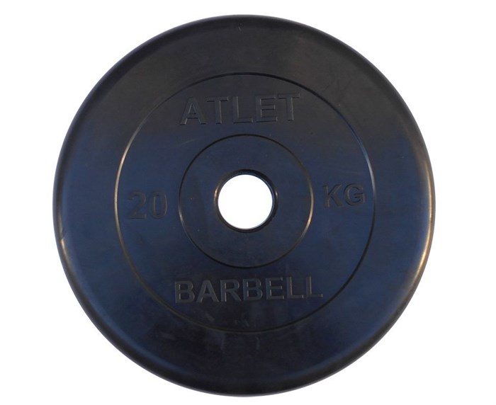 Диск обрезиненный BARBELL ATLET 20 кг / диаметр 51 мм - фото 83937