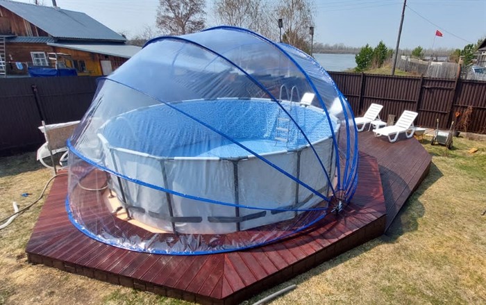 Круглый павильон Pool tent  размер d 360 см / размер бассейна до 2,4 метров - фото 85493