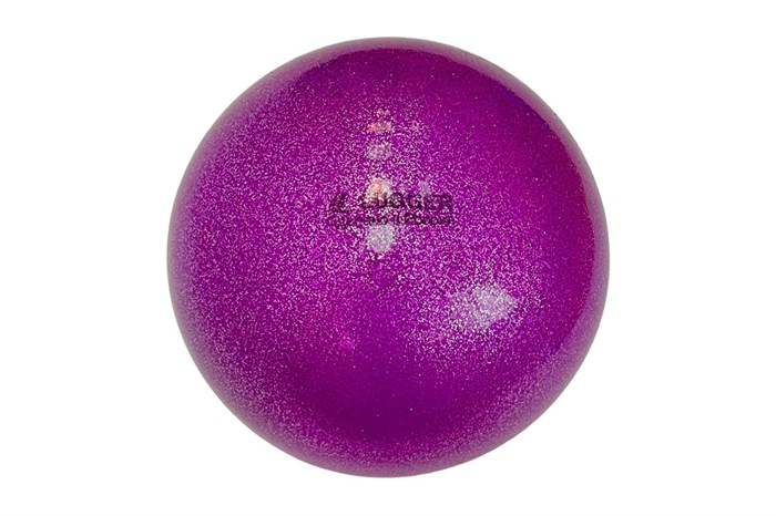 Мяч для художественной гимнастики однотонный, d=19 см (фиолетовый с блестками) - фото 87480