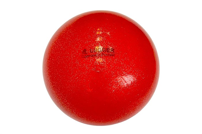 Мяч для художественной гимнастики однотонный, d=19 см (красный с блестками) - фото 87484