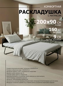 {{photo.Alt || photo.Description || 'Раскладушка Отель Премиум / кровать тумба с матрасом  ВЕНГЕ (200x90x43см)'}}