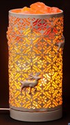 Соляной светильник STAY GOLD - лампа-камин белая в форме цилиндра
