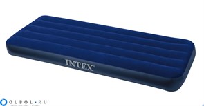 Матрас надувной intex twin 99x191 см со встроенным насосом цвет черный синий