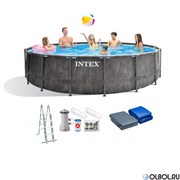 Каркасный бассейн Intex 26742 фильтр-насос (3785 л/ч)+лестница+тент+подстилка (457х122см) Каркасный бассейн Intex 26742 фильтр-насос (3785 л/ч)+лестница+тент+подстилка (457х122см)