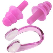 Комплект для плавания беруши и зажим для носа (розовые) C33423-2 