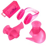 Комплект для плавания беруши и зажим для носа (розовые) C33425-4