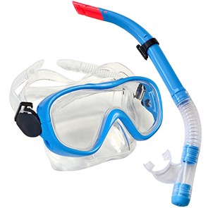 E33109-1 Набор для плавания юниорский маска+трубка (ПВХ) (синий)