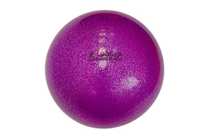 Мяч для художественной гимнастики однотонный, d=19 см (фиолетовый с блестками)
