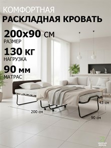 {{photo.Alt || photo.Description || 'Раскладушка Даметекс Элеонора-М с матрасом  (200x90x43см)  ВЕНГЕ'}}