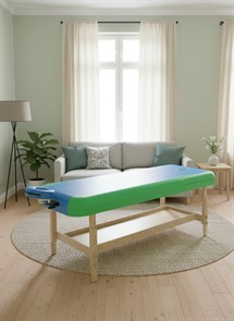 {{photo.Alt || photo.Description || 'Массажный стационарный стол DFC NIRVANA, SUPERIOR2, дерев. ножки, 2 секции, цвет бирюз.с зелен. TS200 / 192х71х86 см'}}