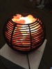 Соляной светильник STAY GOLD - лампа-камин из ротанга в форме шара