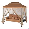 Качели-беседка Пальмира кофейный  (труба 60мм) (257х177х243)