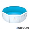 Каркасный бассейн круглый со стальными стенками BestWay 56571 + фильтр-насос, лестница, скиммер  (360х120) - фото 60973