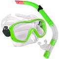 E33109-2 Набор для плавания юниорский маска+трубка (ПВХ) (зеленый) - фото 76855