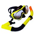 E39247-3 Набор для плавания взрослый маска+трубка (ПВХ) (желтый) - фото 76887