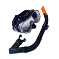 E39247-4 Набор для плавания взрослый маска+трубка (ПВХ) (черный) - фото 76889