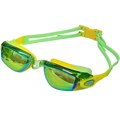 B31549-C Очки для плавания взрослые с зеркальными стёклами (желто/зеленые) - фото 79946