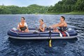 Надувная лодка Treck X3 Bestway 61110 +вёсла, ножной насос (307х126см) - фото 82544