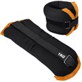 HKAW101-C Утяжелители "ALT Sport" (2х1,0кг) (нейлон) в сумке (черный с оранжевой окантовкой) - фото 83894