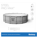 Bestway 5619E / Круглый каркасный бассейн Steel Pro MAX + насос фильтр, лестница, тент (488х122см) - фото 87469