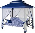 Качели-беседка Пальмира синяя (труба 60мм) (245х149х233) - фото 87833