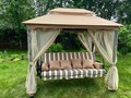 Качели-беседка Пальмира бежевый (труба 60мм) (257х177х243)