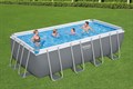 Прямоугольный каркасный бассейн Bestway 56671 + песочный фильтр-насос, лестница, тент  (488х244х122) - фото 88511