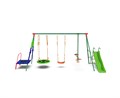Детский комплекс DFC MULTIPLAY качели: планер, верёвочные, гнездо; мини-батут и горка MTS-01 - фото 91636