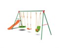 Детский комплекс DFC MULTIPLAY качели: верёвочные, для малышей, гнездо; горка SBN-03 - фото 91666