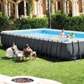 Intex 26374 / Прямоугольный каркасный бассейн / 975x488x132 / Ultra XTR Rectangular Frame  песочный фильтр 10500 л/ч, тент, подстилка, лестница - фото 93008