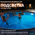 Intex 28698 / Подсветка магнитная для бассейна /  Разноцветная магнитная LED подсветка для бассейна - фото 93672