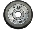 Диск обрезиненный, чёрного цвета, 26 мм, 1,25 кг  Atlet MB-AtletB26-1,25 - фото 94553