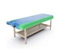 Массажный стационарный стол DFC NIRVANA, SUPERIOR2, дерев. ножки, 2 секции, цвет бирюз.с зелен. TS200 / 192х71х86 см - фото 99725