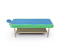 Массажный стационарный стол DFC NIRVANA, SUPERIOR2, дерев. ножки, 2 секции, цвет бирюз.с зелен. TS200 / 192х71х86 см - фото 99727
