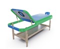 Массажный стационарный стол DFC NIRVANA, SUPERIOR2, дерев. ножки, 2 секции, цвет бирюз.с зелен. TS200 / 192х71х86 см - фото 99734